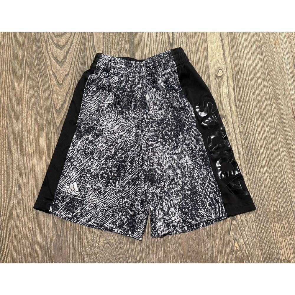 Adidas Youth Boys Athletic Lightweight Below Knee Shorts Black White Size S